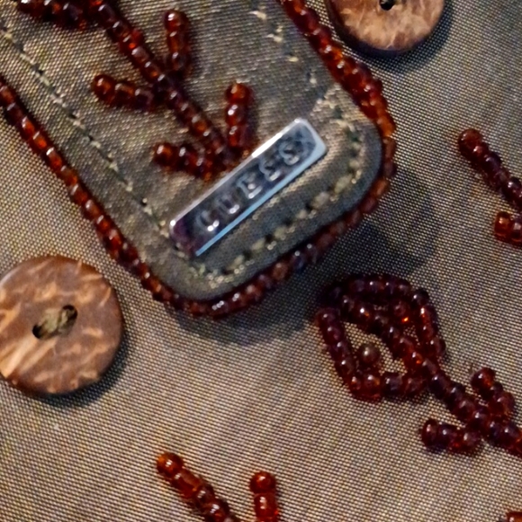 GUESS olive mini bag embroidered beaded purse - Picture 7 of 7